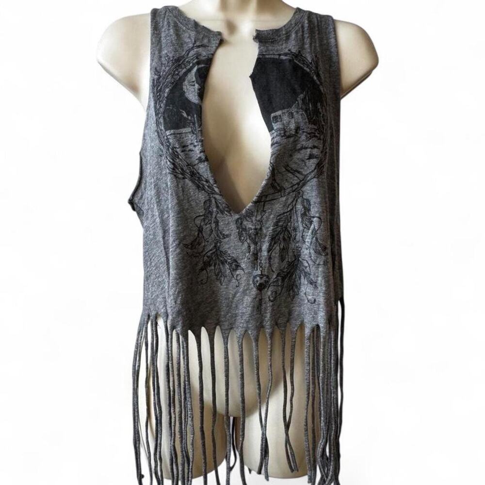 Rare "Recycled Karma" brand grey fringe...